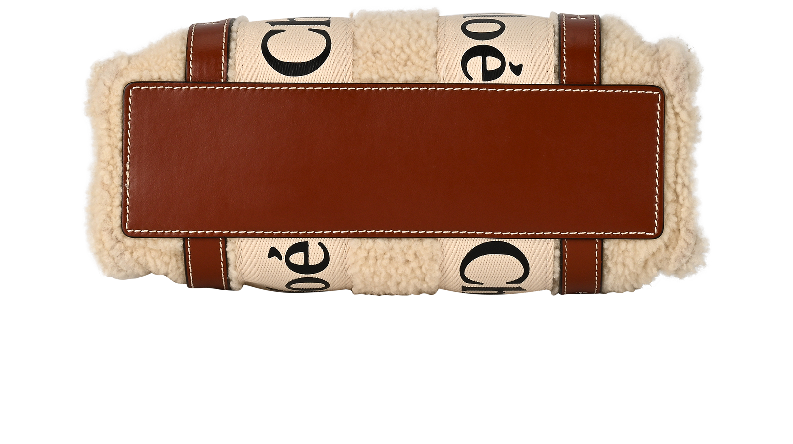 Small Woody Shearling Tote, &pound;550, Handbags, Beige, Shearling, Top view